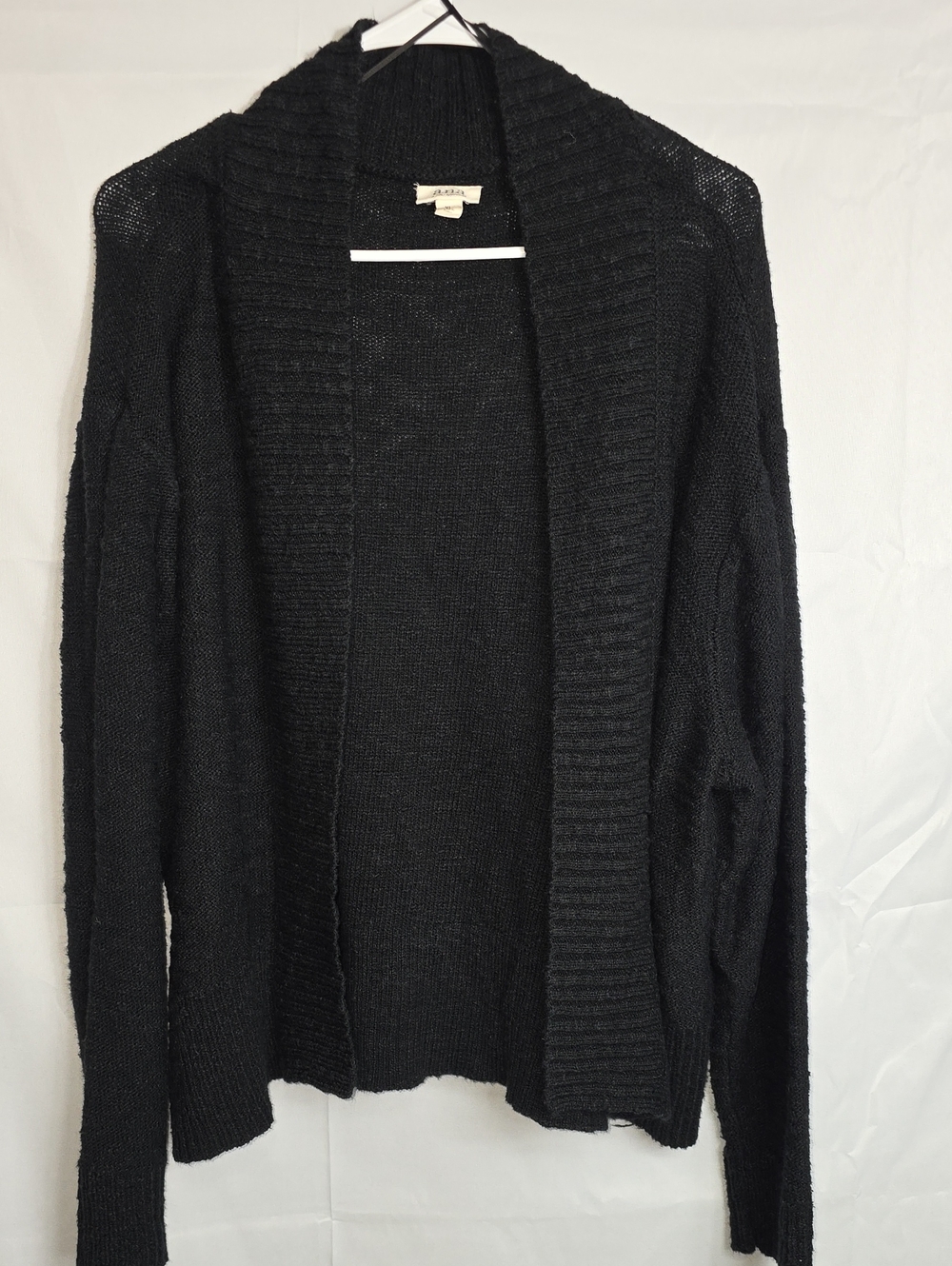 a.n.a Black Open-Front Shawl Collar Cardigan Womens Size XL (W482)